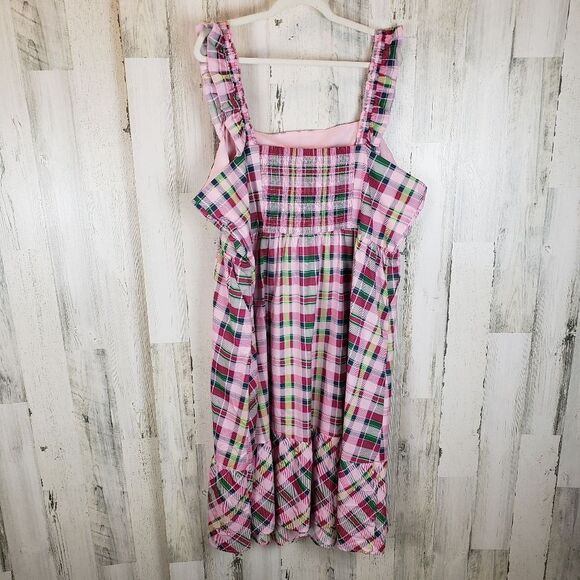 Torrid Plaid Poplin Tiered Ruffle Strap Dress Sz 4X - Picture 3 of 7